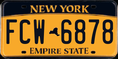 NY license plate FCW6878