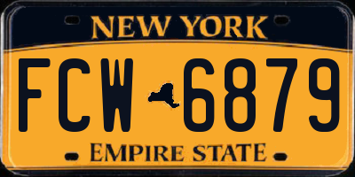 NY license plate FCW6879
