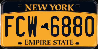 NY license plate FCW6880