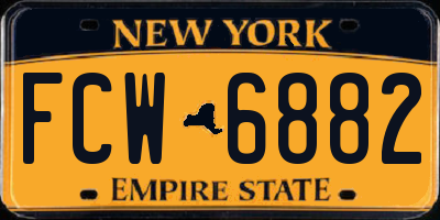 NY license plate FCW6882