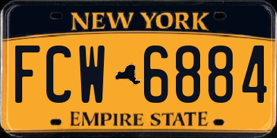 NY license plate FCW6884