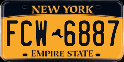 NY license plate FCW6887