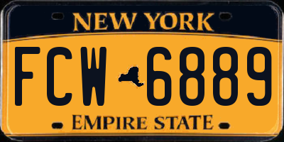 NY license plate FCW6889
