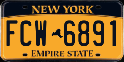 NY license plate FCW6891
