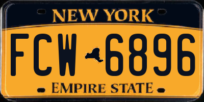 NY license plate FCW6896
