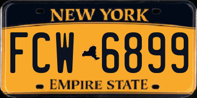 NY license plate FCW6899