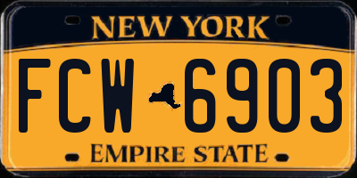 NY license plate FCW6903