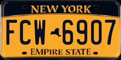 NY license plate FCW6907