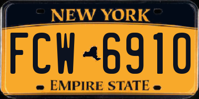 NY license plate FCW6910