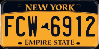 NY license plate FCW6912