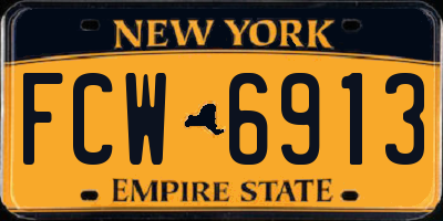 NY license plate FCW6913