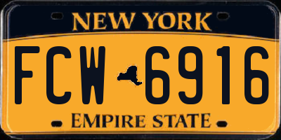 NY license plate FCW6916