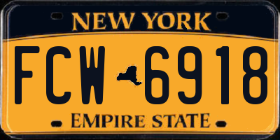 NY license plate FCW6918