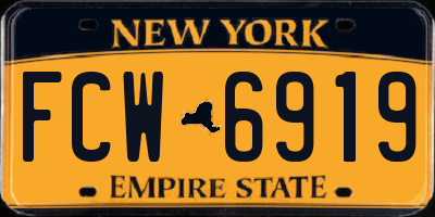 NY license plate FCW6919