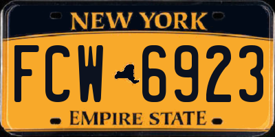 NY license plate FCW6923