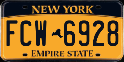 NY license plate FCW6928