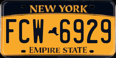 NY license plate FCW6929