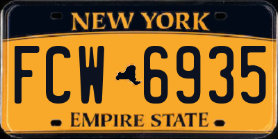 NY license plate FCW6935