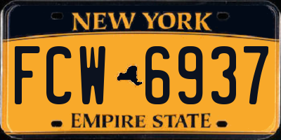 NY license plate FCW6937