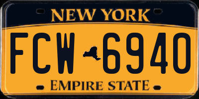 NY license plate FCW6940