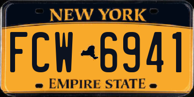 NY license plate FCW6941
