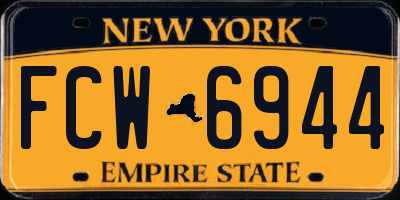 NY license plate FCW6944