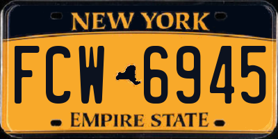 NY license plate FCW6945