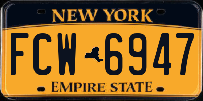 NY license plate FCW6947