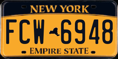 NY license plate FCW6948