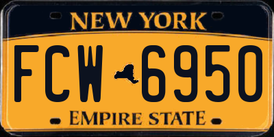 NY license plate FCW6950