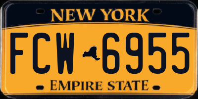 NY license plate FCW6955