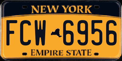NY license plate FCW6956