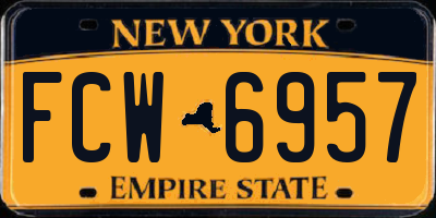 NY license plate FCW6957
