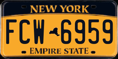 NY license plate FCW6959