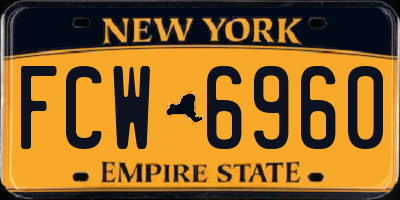 NY license plate FCW6960