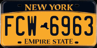 NY license plate FCW6963