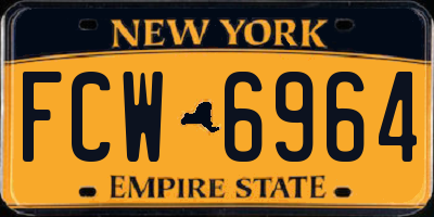 NY license plate FCW6964