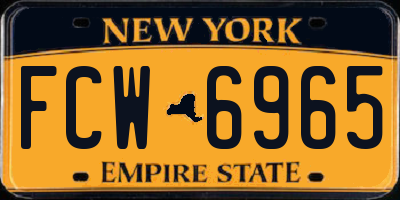NY license plate FCW6965