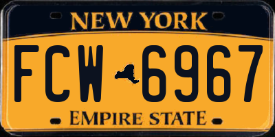 NY license plate FCW6967