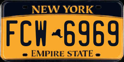 NY license plate FCW6969