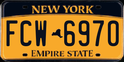 NY license plate FCW6970