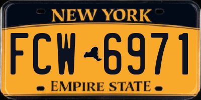 NY license plate FCW6971