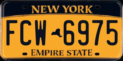 NY license plate FCW6975