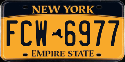 NY license plate FCW6977