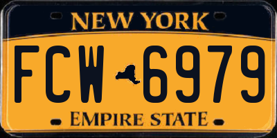 NY license plate FCW6979