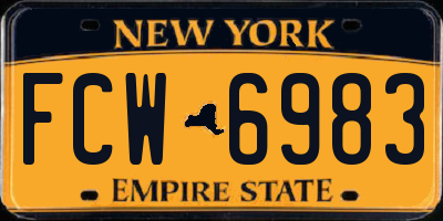 NY license plate FCW6983