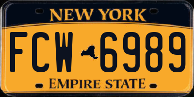NY license plate FCW6989