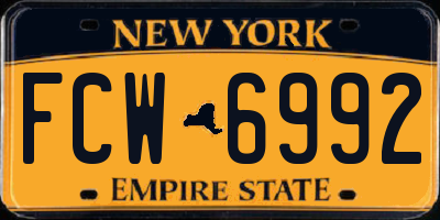 NY license plate FCW6992