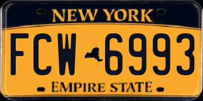 NY license plate FCW6993