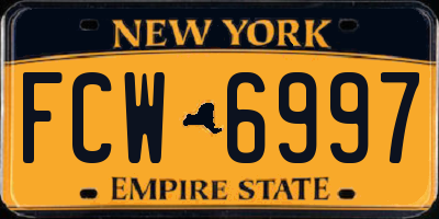 NY license plate FCW6997